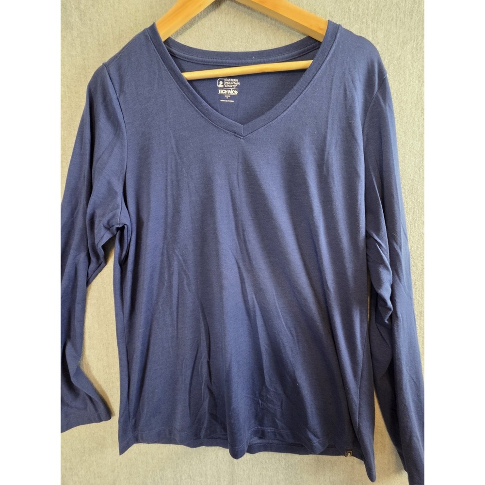 EMS Eastern Mountain Techwick XL Base Layer Long Sleeve T Shirt Blue Dri Release